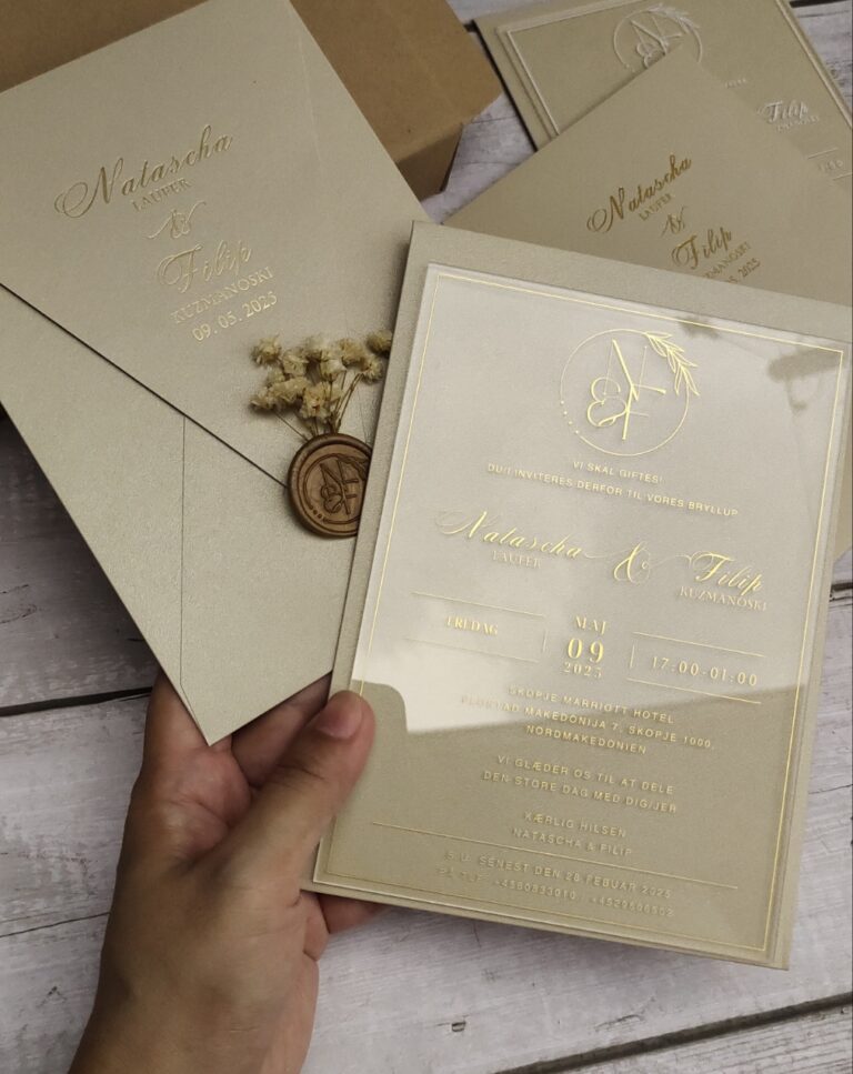 Gold hot stamped foil Acrylic